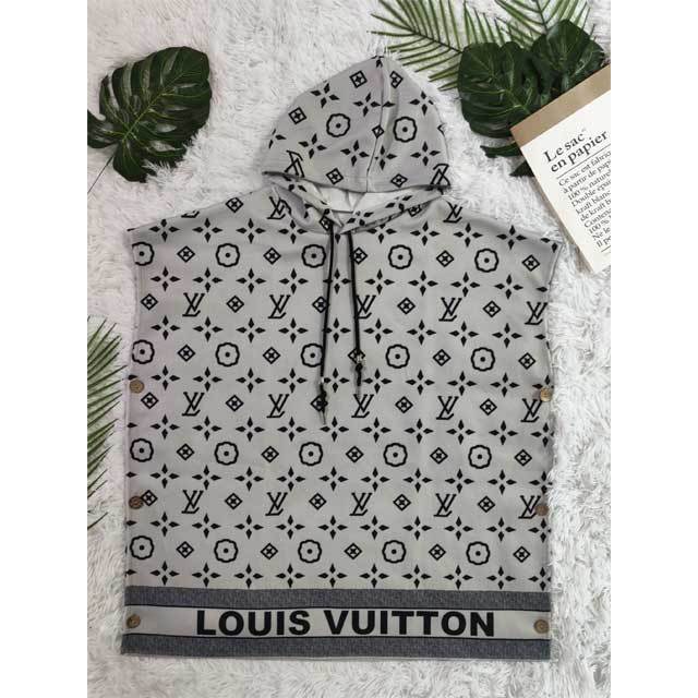 Oversize Printed Wool Hooded Dress