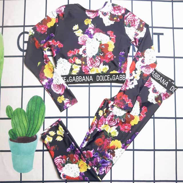 Floral Print Casual Tracksuit Set