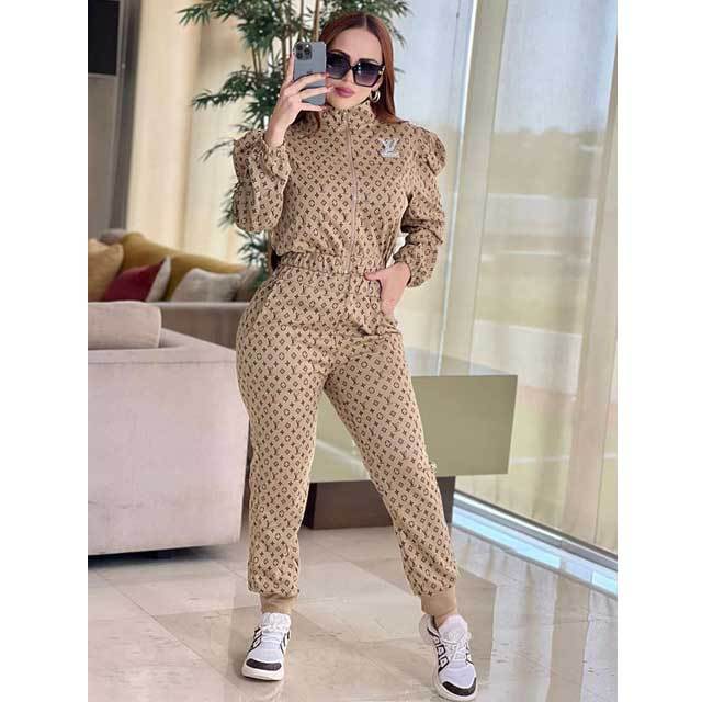 Embroidery Printed Long Sleeve Jogging Suit