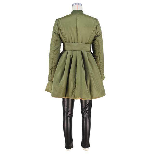Long Sleeve Pleated Puffer Coat