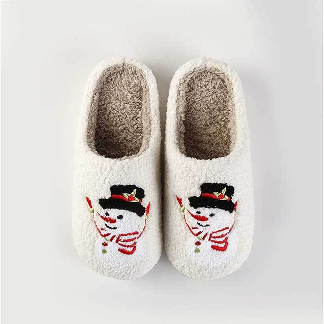 Xmas Snowman Winter Warm Home Slippers