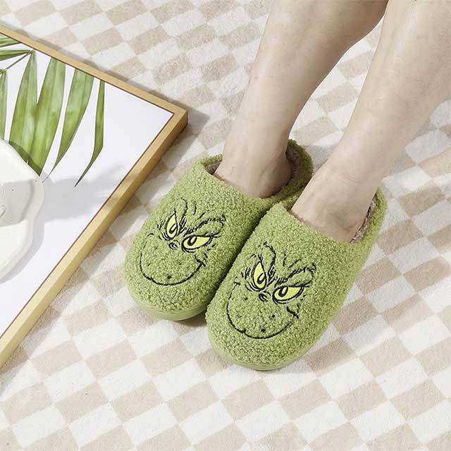 New Christmas Grinch Warm Winter Cotton Slippers