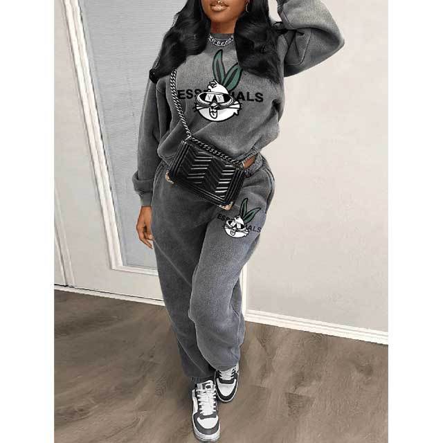 Printed Casual Sweatsuit Set