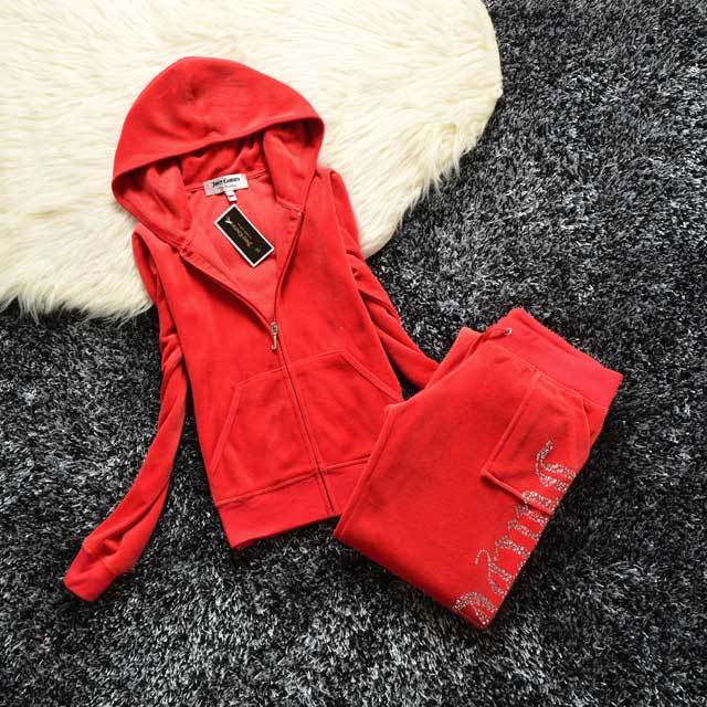 Rhinestones Velvet Casual Tracksuit Set