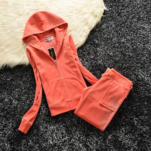 Rhinestones Velvet Casual Tracksuit Set