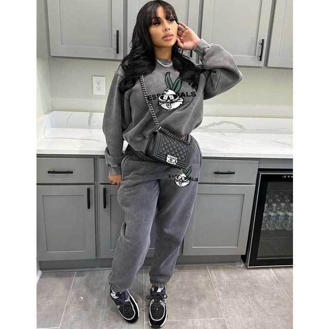 Printed Casual Sweatsuit Set