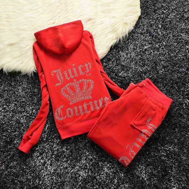 Rhinestones Velvet Casual Tracksuit Set
