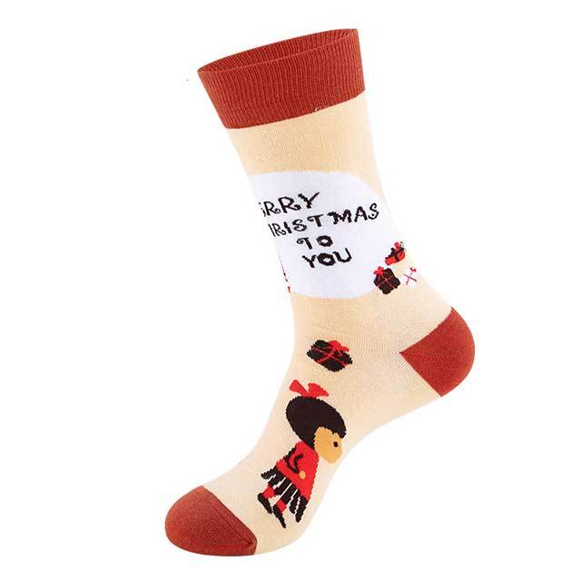 Santa Claus Christmas Tree Pattern Crew Socks