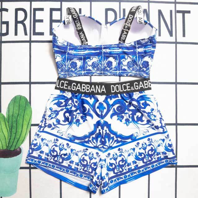 Printed Bra Top Short Set
