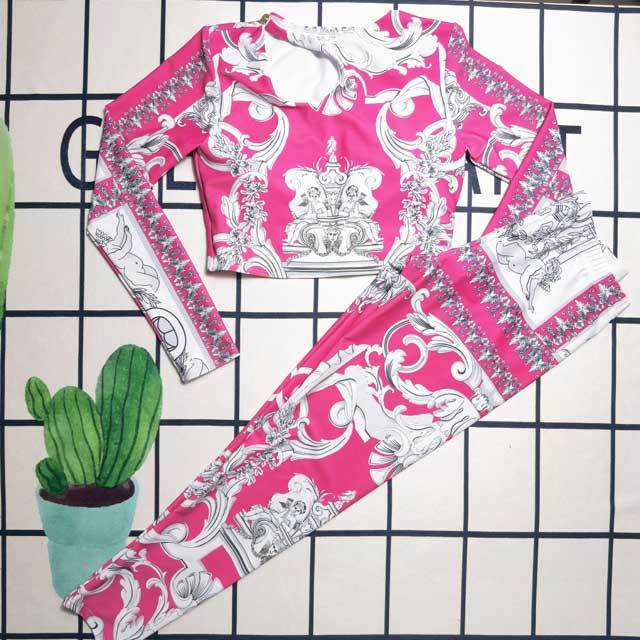 Fashion Print Casual Tracksuit Set