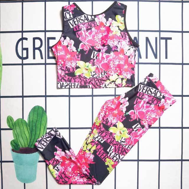 Printed Tank Top Jogging Pants Set