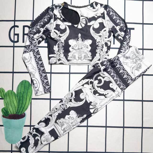 Fashion Print Casual Tracksuit Set