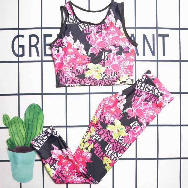 Printed Tank Top Jogging Pants Set