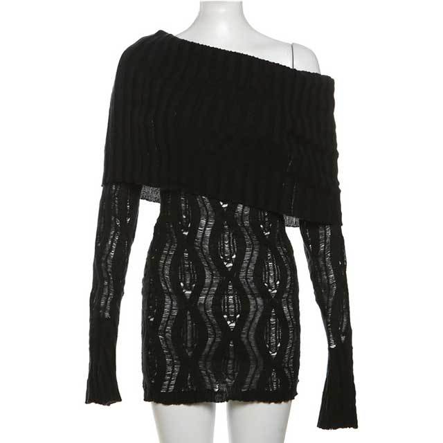 Knit Bell Sleeve Bodycon Dress