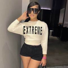 Knit Long Sleeve Crop Sweater