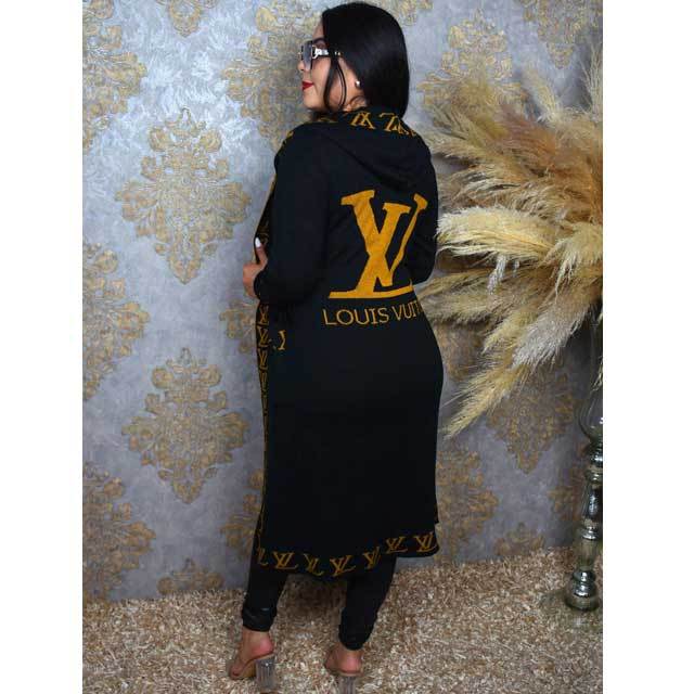 Knit Hooded Cardigan Coat
