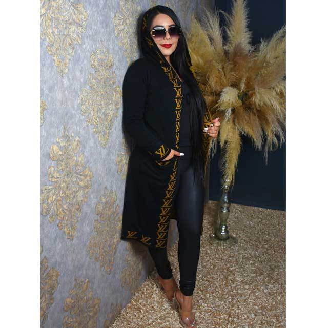 Knit Hooded Cardigan Coat