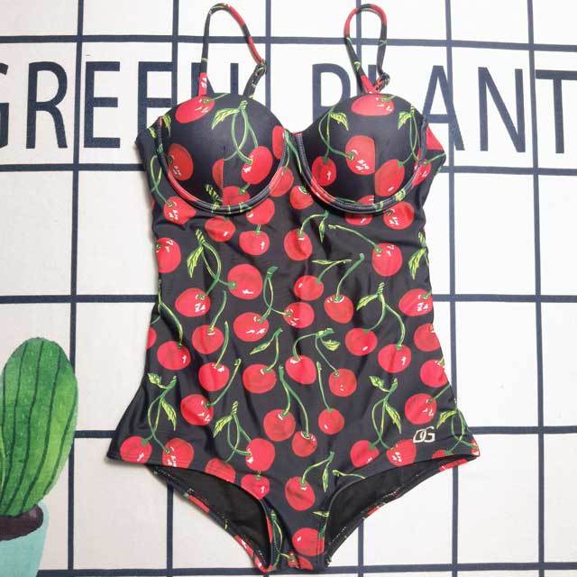 Cherry Print Cami Sexy One piece