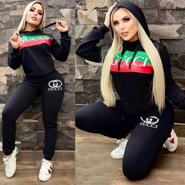 Letter Print Hooded Top Jogging Pants Set