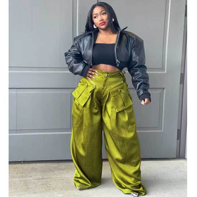 Big Pocket Casual Wide Leg Pant