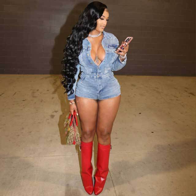 Denim Button Cargo Romper