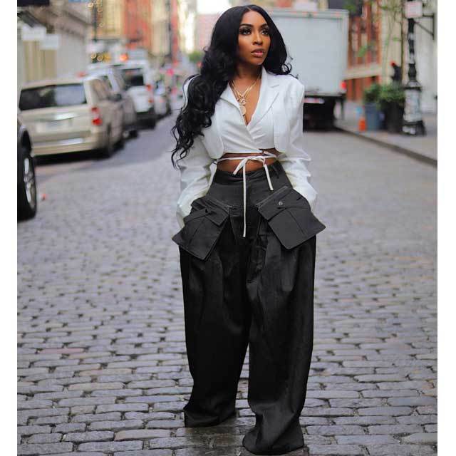 Big Pocket Casual Wide Leg Pant