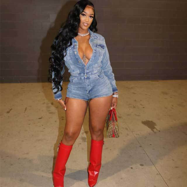 Denim Button Cargo Romper