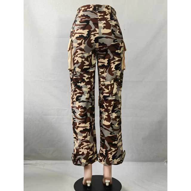 Multi Pockets Camo Cargo Pants