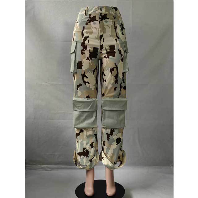 Multi Pockets Camo Cargo Pants