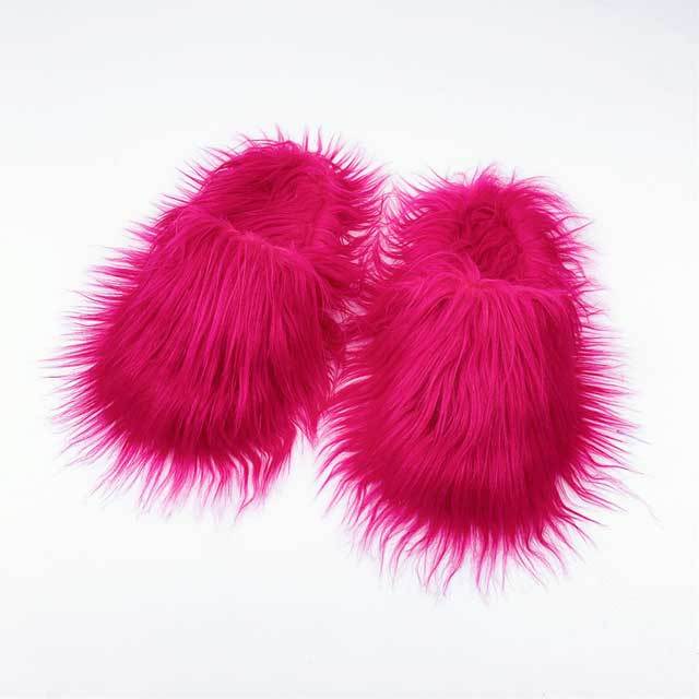 Candy Color Fuzzy Bedroom Slide Slippers