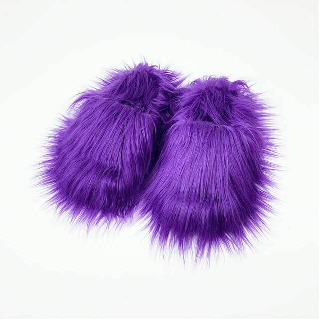 Candy Color Fuzzy Bedroom Slide Slippers
