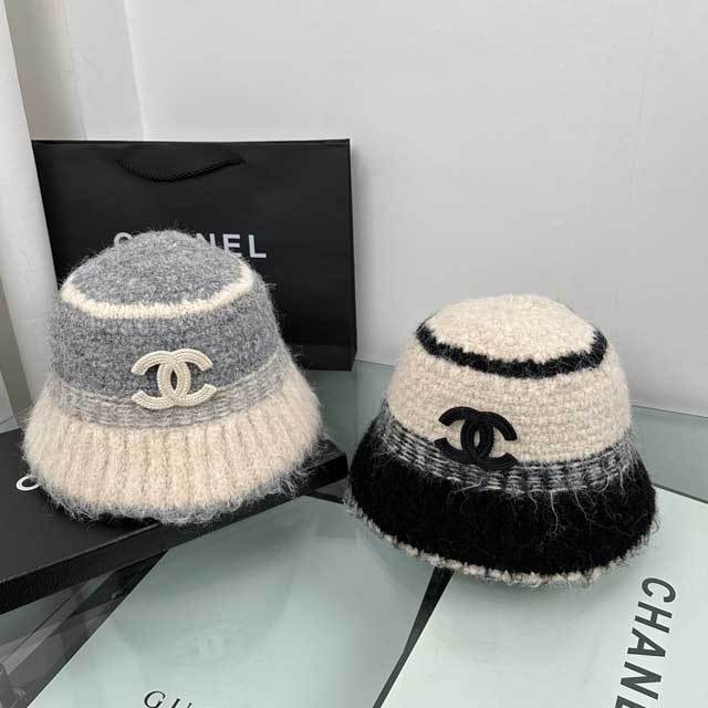 Color Block Cashmere Bucket Hat
