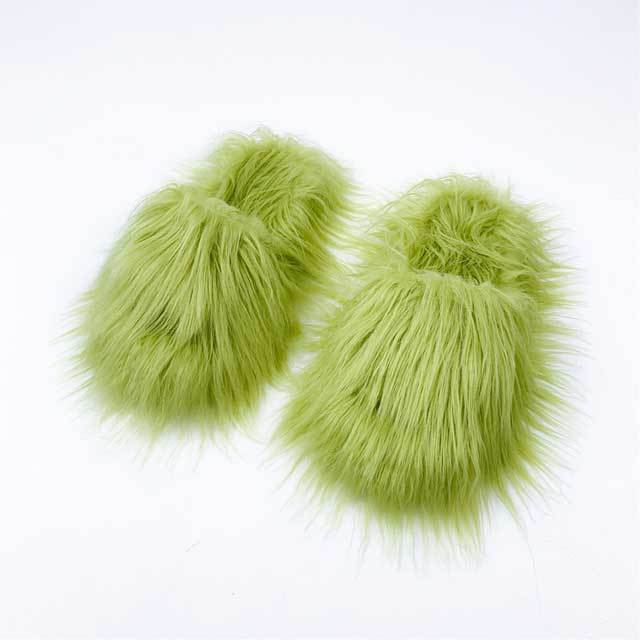 Candy Color Fuzzy Bedroom Slide Slippers