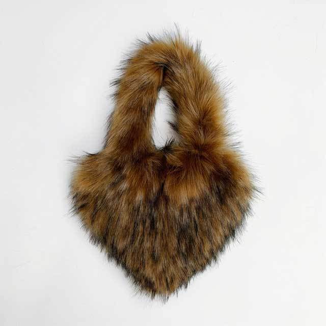Shell Shaped Faux Fur Furry Purse