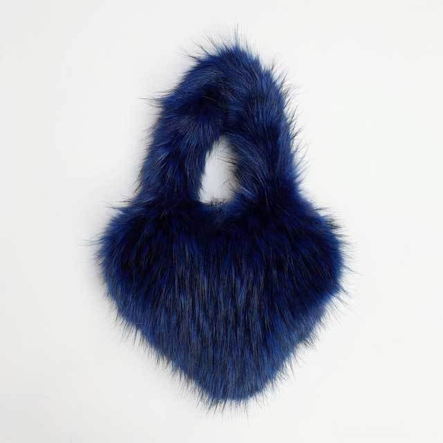 Shell Shaped Faux Fur Furry Purse