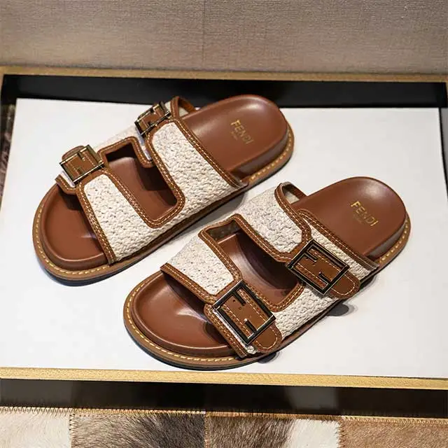 Adjustable Belt Hollow Out Flat Slippers