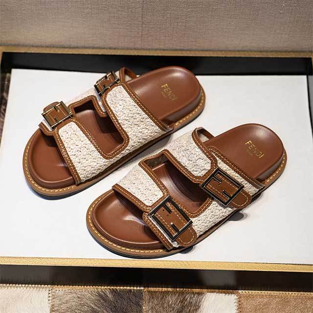 Adjustable Belt Hollow Out Flat Slippers