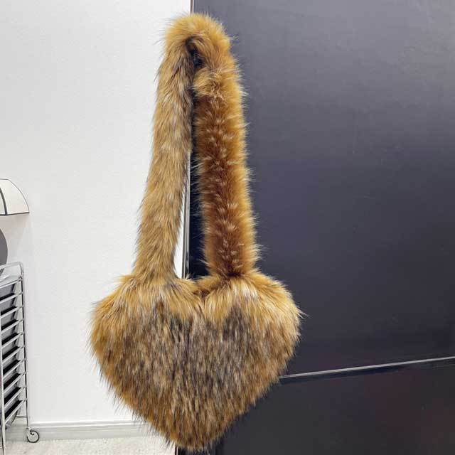 Shell Shaped Faux Fur Crossbody Bag