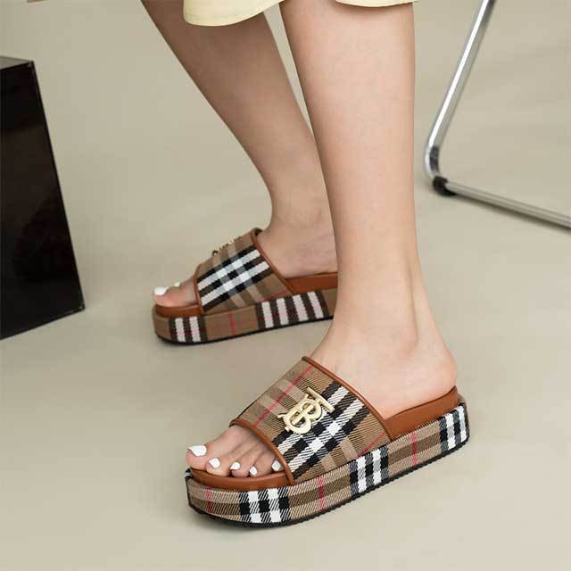 Plaid Printed Platform Flats Shoes
