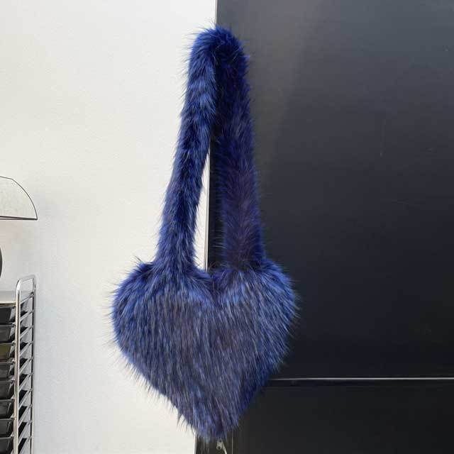 Shell Shaped Faux Fur Crossbody Bag
