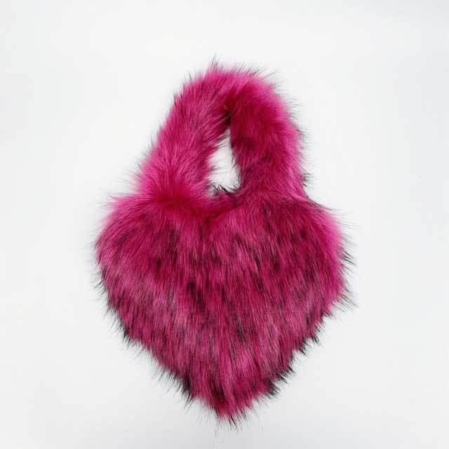 Shell Shaped Faux Fur Furry Purse