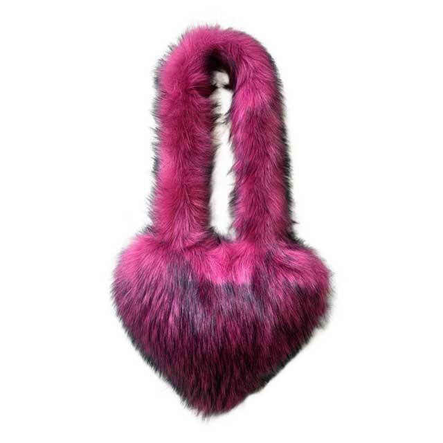 Shell Shaped Faux Fur Crossbody Bag