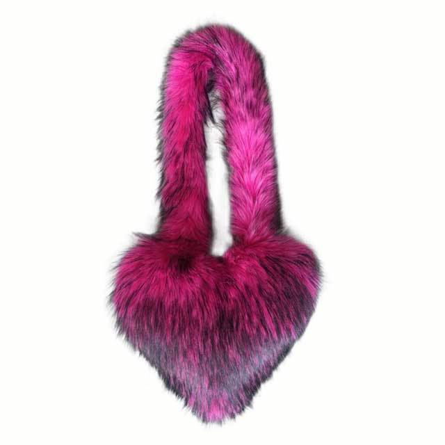 Shell Shaped Faux Fur Crossbody Bag