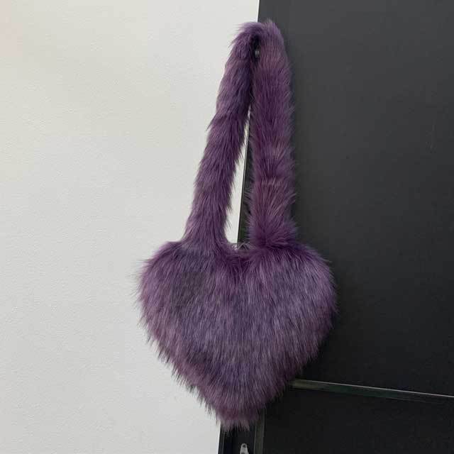 Shell Shaped Faux Fur Crossbody Bag