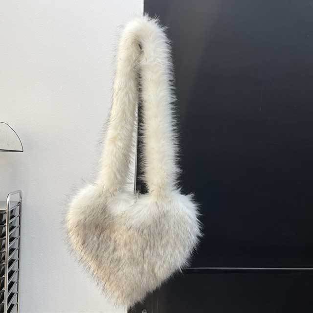 Shell Shaped Faux Fur Crossbody Bag