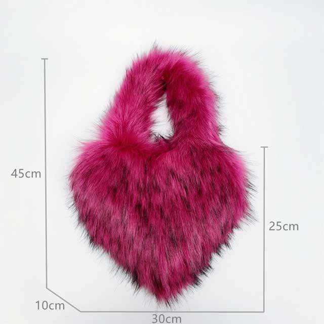 Shell Shaped Faux Fur Furry Purse