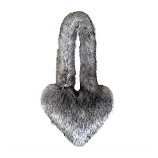 Shell Shaped Faux Fur Crossbody Bag