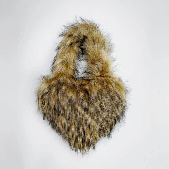 Shell Shaped Faux Fur Furry Purse