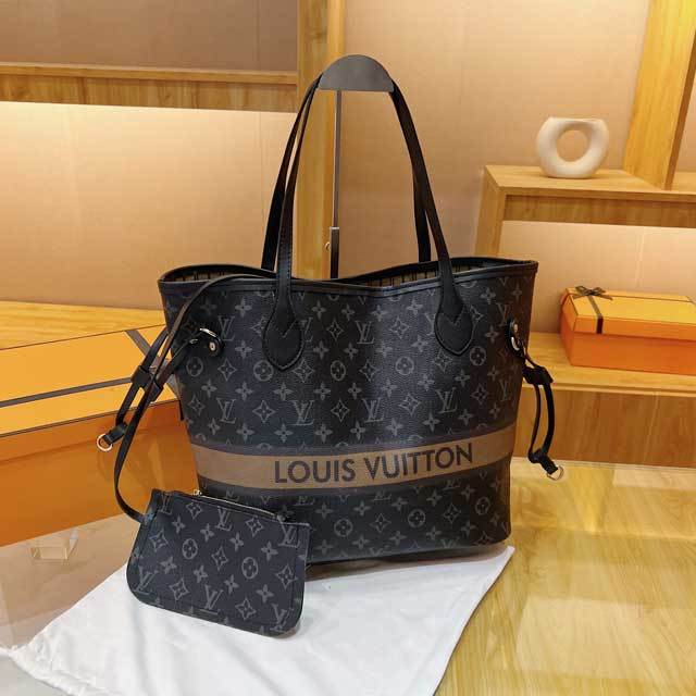 Printed Leather Shopping Bag