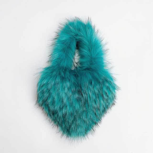 Shell Shaped Faux Fur Furry Purse